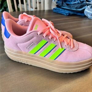Adidas Pink and Neon Sneakers Sz 10